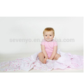2 Count 100% Organic Cotton Muslin Baby Towel/Swaddle Blanket,Pink Aztec Pattern,used for Sleeping/Cuddling/Play Time